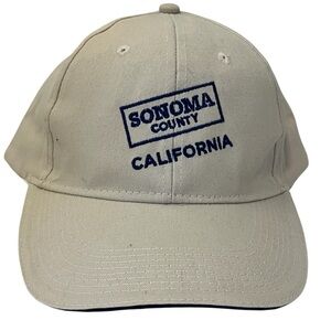 Sonoma County California Beige Cotton Adjustable Ball Cap